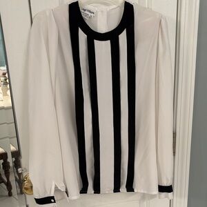 Elegant Women's Black and White Blouse